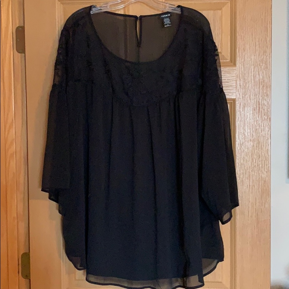 Torrid Black Bell Sleeve Top